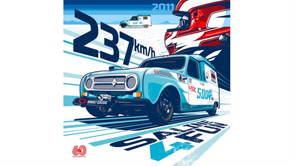 Illustration Greg - Renault 4 - Terre de Feu